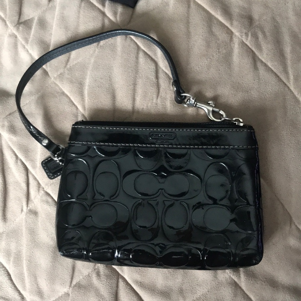 Pleather coach wristlet